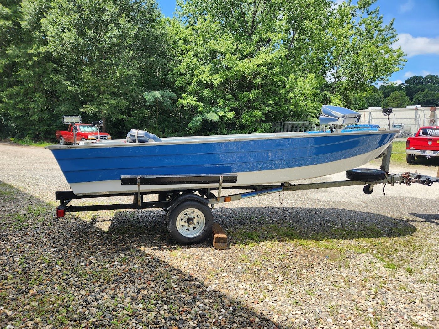 Aluminum boat ready for pickup